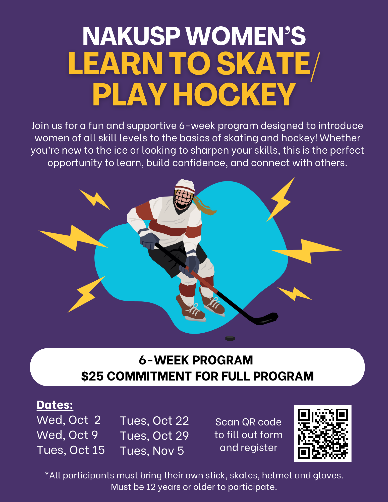 Learn to skateplay hockey